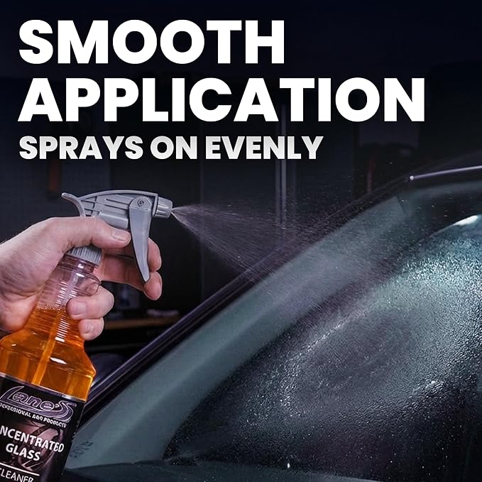 LANE'S Concentrated Auto Glass Cleaner | Tint-Safe Car Windshield, Window Cleaner | Removes Automotive Smoke Film, Fingerprints, & Smudges | Streak-Free, Safe for All Glasses | 128oz, 2 Pack