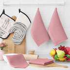 Homaxy 100% Cotton Waffle Weave Kitchen Dish Cloths, Ultra Soft Absorbent Quick Drying Dish Towels, 12 x 12 Inches, 12-Pack, Dried Rose