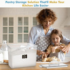 Shazo 2 PC (11L | 372 oz) Flour Sugar Storage Containers with Easy Carry Handle - Plastic Extra Large Food Storage Containers with Lids for Rice Cereal, BPA Free & Airtight Kitchen Pantry Organization