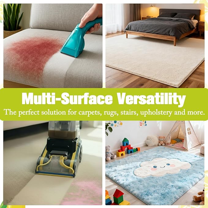 150X Concentrate Carpet Cleaner Solution for Portable Carpet Deep Cleaner and Upright Carpet Cleaner Machine, 33.8 Fl.oz Makes 39.6 Gal Formula, Carpet Stain Remover Lemon Scent