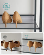SONGMICS 12-Tier Stackable Shoe Shelf Set, Metal Shoe Storage for Garage, Entryway, with Adjustable Shelves, Hold 48-60 Pairs, Cool Gray ULMR12G01