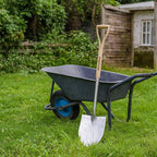 Berry&Bird Round Point Gardening Shovel with Wood D-Handle, 40.98" Stainless Steel Beach & Snow Shovel