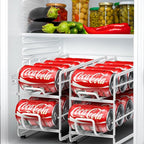 Canyave Soda Can Organizer Storage Rack, 2 Pack Stackable Beverage Soda Can Dispenser Organizer Holder for Refrigerator, Cabinet, Pantry (White)
