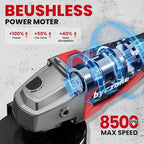 Cordless Angle Grinder Compatible with Milwaukee 18V Battery (NO BATTERY), 4-1/2 Inch Angle Grinder Power Tool with Spanner, 3 Variable Speed, MAX 8500 RPM, Brushless Motor