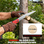 FLORA GUARD Folding Hand Saw, 10-Inch Folding Pruning Camping Heavy Duty Saw with Multi-Level Razer Teeth for Tree Trimming, Wood Cutting, Gardening Tools (Red-10")