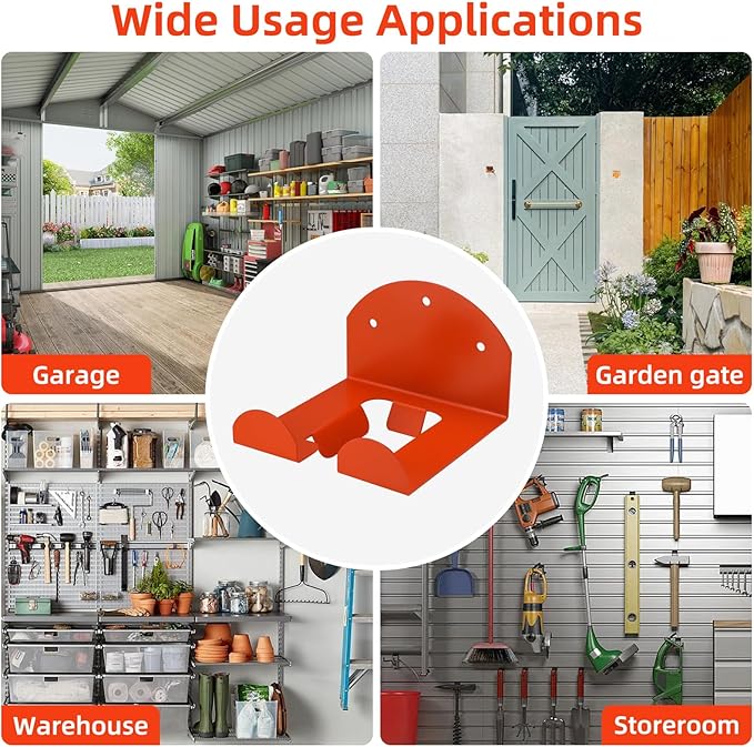 2 Pack Garage Organizer Trimmer Rack, Weed Eater Hanger for Garage Wall, Heavy Duty Power Tool Holder for Grass Trimmer, Weed Wacker, Hedge Trimmer, Garden Tools