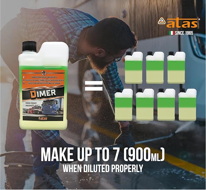 ATAS Dimer 900ml – Heavy-Duty All-Purpose Cleaner & Degreaser | Free Bottle Included | Ultra-Concentrated Industrial Strength for Grease, Oil, Grime on Engines, Tires, Tools & Machinery