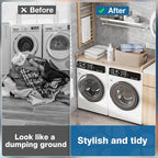 Washer Dryer Countertop 27.5" W x 54" L Laundry countertop for Storage and Organization with Edge Rails, Oak
