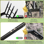 Garden Hoe, Heavy Duty Stirrup Hoe with 30-63" Adjustable Long Handle, Hula Hoe Garden Tool for Weeding, Double Action Scuffle Loop Hoe with Cultivator Rake for Loosening Soil for Gardening