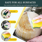 Kitchen Sponges – 12 Pack – Non-Scratch Dual-Sided Cellulose Scrub Sponges for Dishes, Pots, and Pans – Durable, Absorbent, and Reusable (Green/Yellow)
