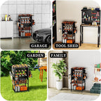 Pure Metal Heavy-Duty Tool Cart, Tool Organizer, 4 Layers + 4 Multifunctional Side Hangers, Integrated Design Power Tool Organizer, Practical Gift for Men, Husbands, and Fathers.
