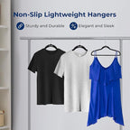 SereneLife 150 Pack Velvet Hangers - Non-Slip Felt Hangers with 360° Swivel Hook, Space-Saving, Ultra-Thin, Lightweight for Shirts, Sweaters, Hoodies, Kids Clothes & Dresses (Black)