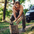Prandi Axes German C45 Forged Carbon Steel Hatchet - Hickory Handle with Leather String - Ideal for Firewood, Splitting, and Chopping - 23.62" L x 7.36" W, 1000g Head 3.011.10.TH - No Sheath