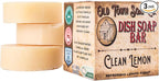 Lemon Dish Block Soap Bar - 3 Pack Natural Dish Soap Bar 4oz for Eco-Friendly Cleaning - Premium Dish Soap Block Alternative for Sustainable Kitchen | Made in USA