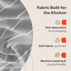 Zeppoli Classic Kitchen Towels - 6 Pack 100% Natural Cotton Towel Set, Reusable Wash Cloths, Absorbent Dish Towels, Machine Washable Hand Towels, Kitchen Essentials, 20” x 28” - Gray VAR