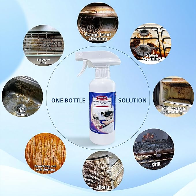 Kitchen Cleaner Spray, Degreaser Cleaner Heavy Duty, Glass Cooktop Cleaner, Oven Cleaner Heavy Duty, Stainless Steel Cleaner for Appliances, Heavy Oil Cleaner Powerful Kitchen, 1PCS