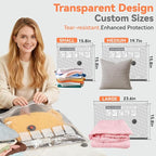 12 Pack Vacuum Bags for Travel with USB & TYPE C Pump,Compression Packing Cubes for Luggage,Carry-on Space Saver Vacuum Seal Bags&Vacuum Storage Bags for Vacation(Grey)