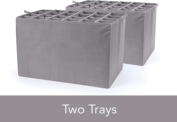 Covermates Keepsakes - Adjustable Zip-Top Storage Box - Configurable FlexGrid Compartments - Heavy Duty Polyester- Reinforced Handles - Stackable Design - Indoor Storage, Brown Heather