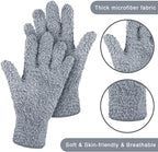 Patelai 3 Pairs Microfiber Plant Dusting Gloves Leaf Cleaning Gloves for Indoor Plants, Blinds, Furniture, House (Black,White,Gary,Small)
