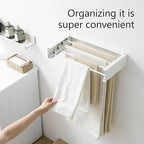 Clothes Drying Rack, Laundry Hanger Dryer Rack, Wall Mounted Drying Rack for Laundry, Foldable Drying Rack Indoor Outdoor, 19.7" Wide, 4 Aluminum Rods, 40 lb Capacity (White 19.7")