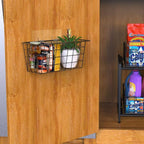 MaraFansie Over the Cabinet Door Organizer Wall Wire Baskets Hanging Kitchen Basket Shelf for Cabinet & Pantry Organization and Kitchen, Bathroom, Bedroom Storage, with Adhesive, 4 Pack