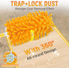 Reusable Duster Refill for Swiffer Duster Refill, 360° Heavy Duty Duster Refills Kit, 5 Pack with 1 Handle Microfiber Ceiling Fan Dusters for Cleaning（Orange, 9PCS）