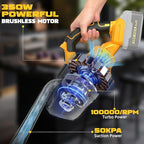 Cordless Vacuum Cleaner with 2x4.0A Battery&Quick Charger | 50kPa 125AW Strong Suction | 5 HEPA Filters | 4-in-1 Nozzle | 65CFM Powerful Brushless Handheld Vaccum for Home, Car, Pet