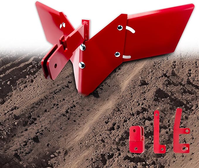15683 Hiller-Furrower Kit Rear Tine Rototillers Fit for Large and Small Areas of Land Cultivation, Adjustable Wings, Three Kinds of Connection - Including Installation Accessories