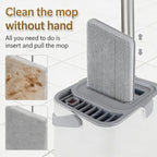Mop and Bucket Set, Flat Mop and Bucket System with Wringer, Automatic Separates Dirty and Clean Water Include 6 Reusable Microfiber Mops for Floor Cleaning