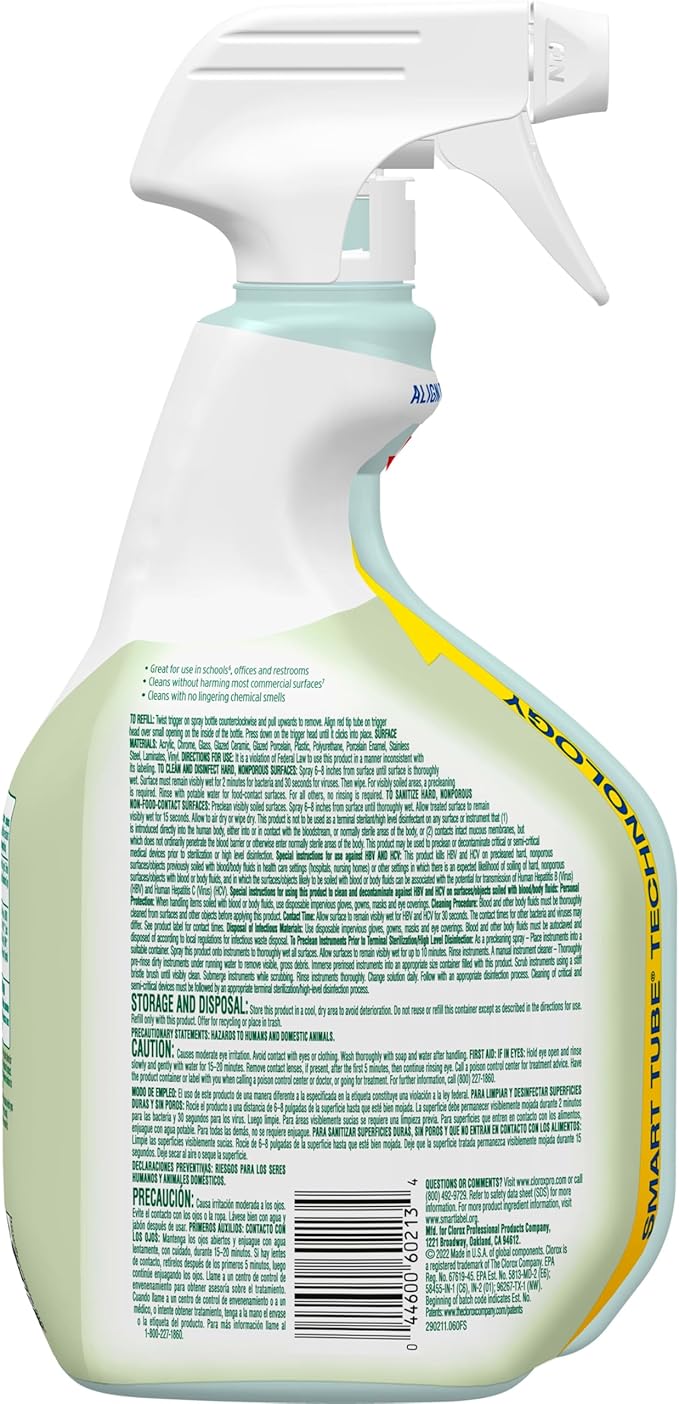 Clorox CloroxPro EcoClean Disinfecting Cleaner Spray Bottle, 32 Fluid Ounces