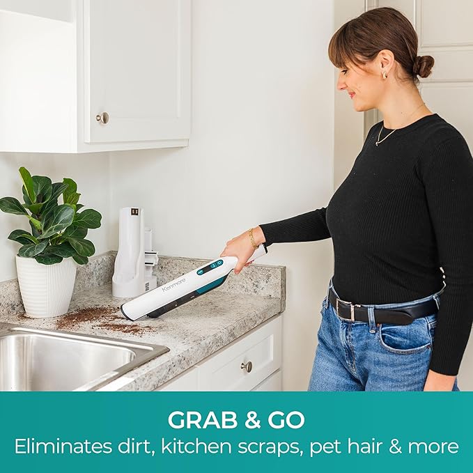 Kenmore HV3005 11.1V Cordless Handheld Vacuum Cleaner Lightweight Versatile and Portable Hand Vac Powerful Suction with 2-Speed Power Control for Pet Hair, One-Touch Empty for Car & Home