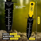 CKG Metal Detecting Shovel Tool, Heavy Duty Double Serrated Edge Digger - Digging Knife for Gardening Trowel Hunting Camping, Planting & Treasure Finds Pouch Bag, Set