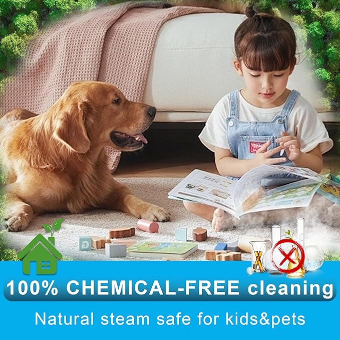 Handheld Steam Cleaner for Home, Multi-Purpose Cleaning System, Black and White Design, Portable Steamer with Attachments, High Pressure Steam Cleaner for Home,Car,Dirt,Grease,Grout,Tile,Couch