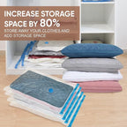 Roomimaster Vacuum Storage Bags, Vacuum Seal Space Saver Bags for Clothing, Travel Lugggage, Carry-on, Blankets, Comforters,Pillow, Bedding, 10 Small