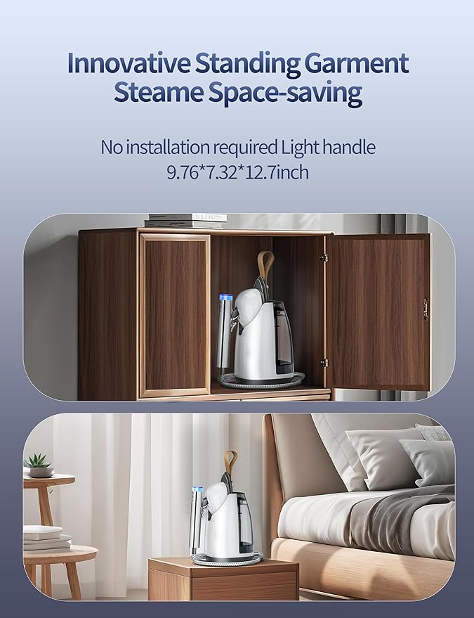 Sundu 1500W Steamer for Clothes, 2-in-1 Vertical & Flat Iron Clothes Steamer, 6 Professional Steam Modes, 800mL Tank, 30s Fast Heat-Up, Auto Shut-Off (10min), Portable Handle, Standing Design, White