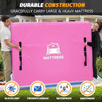 Mattress Bags for Moving, BETU Mattress Protector Waterproof Mattress Cover Queen Size Storage Bags with 8 Heavy-Duty Handles and Zipper for Bed Extra Thick Large Reusable (82"x62"x15" Pink)