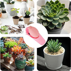 6Pcs Mini Succulent Tools Set, Garden Hand Tools Kit for Indoor Plant Care, Succulent Bonsai Miniature Garden Tool Set, Small Gardening Tools for Transplanting Digging Planting, Pink