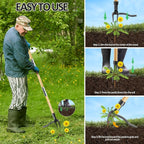 Weed Puller Tool, Stand Up Heavy Duty Weed Remover Tool with Long Handle & 4-Claw Steel Head, Bamboo Garden Hand Weeding Tool - Easily Remove Weeds Without Bending, Pulling,or Kneeling
