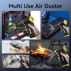 Compressed Air Duster, 210000RPM 8-Gear Adjustable Electric Air Duster with LED Display, 10,000mAh Rechargeable Air Blower for Keyboard, PC, Car and Home Cleaning, Jet Dry Blower Replace Canned Air
