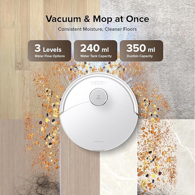 roborock Q10 X5+ Robot Vacuum and Mop Combo, Self-Emptying, 10,000Pa Suction, Obstacle Avoidance, LiDAR Navigation, Hands-Free Cleaning, No-Go Zones, Perfect for Carpet and Pet Hair, White