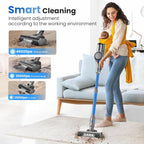 Dzaki S9X Vacuum Cleaners for Home,400W 45KPa Cordless Stick Vacuum Cleaner,Up to 55 Mins Runtime,Smart Induction Auto-Adjustment,Rechargeable Battery Vacuum Cordless for Carpet Floor Pet Hair(Blue)
