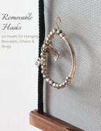 Heesch Earring Organizer Wall Monut Earring Holder Display Hanging Jewelry Organizer for Studs Dangle Earrings and Necklaces Holder Rack for Women Girl Gift