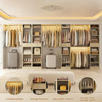 Unikito 10-15FT Closet Systems, Large Wood Walk in Closet Organizer with Hanging Rods and Drawers, 180 Inch Heavy Duty Closets Wardrobe with Shoe Rack, Sturdy Reversible Clothes Closet Kit, White Oak