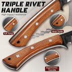 Freelander Japanese Style High Carbon Steel Machete with Red Sandalwood Ergonomic Full Tang Handle and Wood-Leather Sheath, for Camping, Hiking, Yard Work, and Survival,Christmas Gifts for Men Women