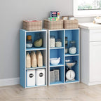 Furinno 5-Cube Reversible Open Shelf, White/Light Blue 11069WH/LBL