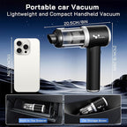 helloleiboo Handheld Car Vacuum Cleaner 16000PA Car Vacuum Portable Cordless 120W High Power 4-in-1 Mini Vacuum Cleaner Rechargeable & Air Duster Multi-Nozzles for Home Office Pet（Black）