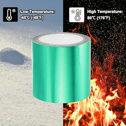 PATIKIL Awning Repair Tape 8m x 10cm Waterproof Canvas Tape High Adhesive Tear Repair Patch Kit for PVC Tarpaulin Tent Awning Fabric RV Sail Boat Cover, Green (4" x26.24ft)
