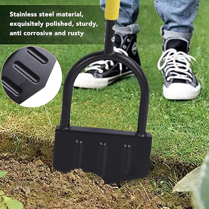 Half Moon Edger Lawn Tool, Lawn Edgers with Soft Handle, Manual Lawn Edger for Grass, Borders Sidewalks, Driveways, Gardens