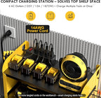 KSVO Power Tool Organizer Wall Mount with Drill Rack & Locking Drawers - Heavy Duty Metal Tool Shelf for Garage, Workshop, Shed, Basement Tool Organization - Gift for Men/Father (Yellow)