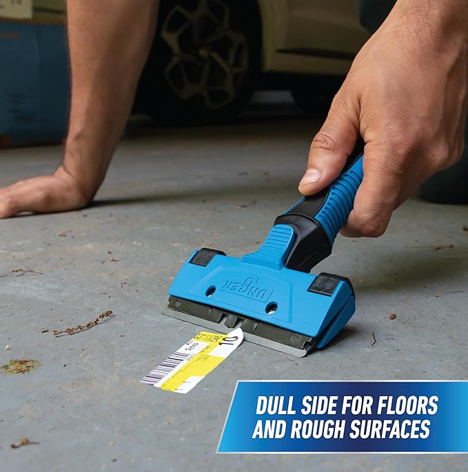 Unger 12” Professional All-Purpose Scraper Replacement Blades, 10 Pack, Dual-Sided Adhesive Cleaning Supplies for Windows, Glass, Floors, Paint, Stickers, Gum Removal
